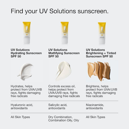 Clinique UV Solutions Brightening + Tinted Mineral Αντηλιακό Προσώπου SPF50 με Χρώμα Light 40ml