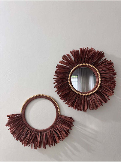 SteweHome Handmade Wall Decor Brown Wooden 40x40cm 2 Pieces