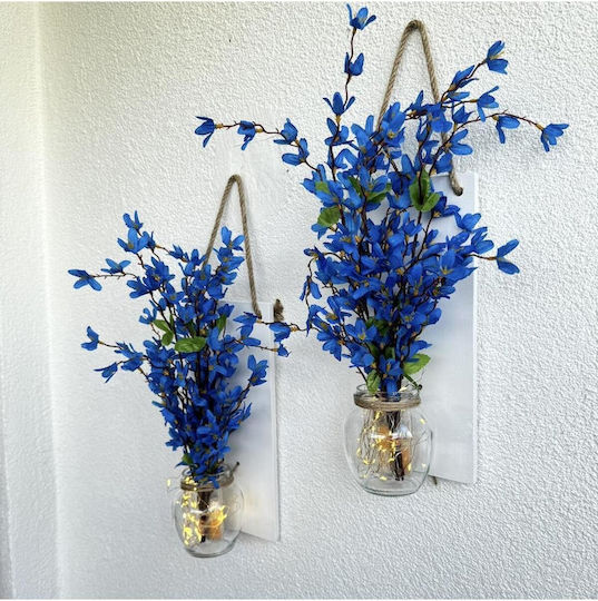 SteweHome Wanddekoration Blau aus Hölzernes 30x14cm 2Stücke