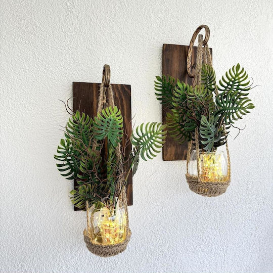 SteweHome Wall Decor Green Wooden 2 Pieces