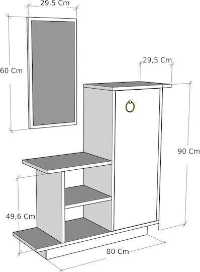 SteweHome Flurmöbel & Aufbewahrung Mit Spiegel Gelb 60x80x90cm
