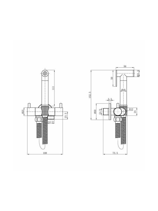Interflex Silver Bidet Set Interflex Silver Bidet Set
