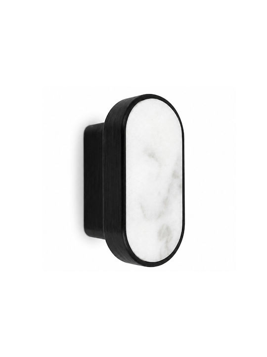 Sc Herrajes 880 Furniture Handle Made of Marble & Metallic Black with Hole Centers 96mm
