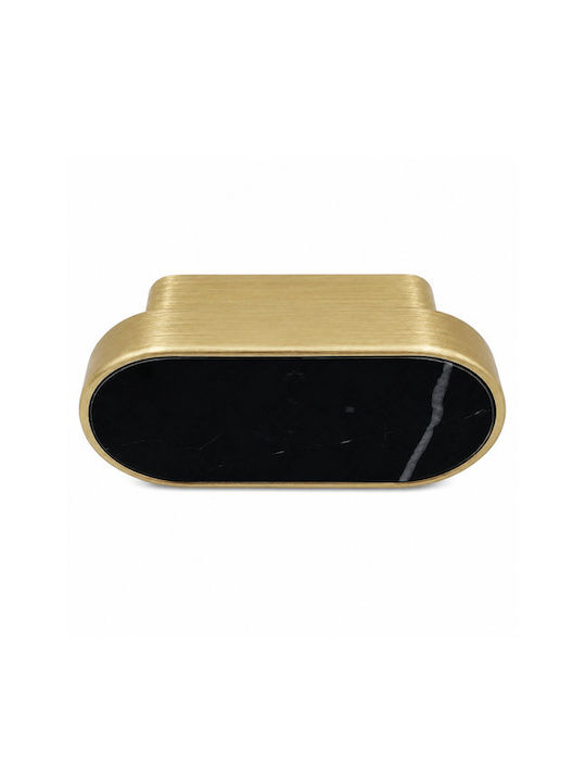 Sc Herrajes 880 Furniture Handle Made of Marble & Metallic Gold with Hole Centers 32mm
