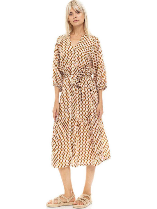 Pink Label Damen Maxi Kleid Für Strand Beige