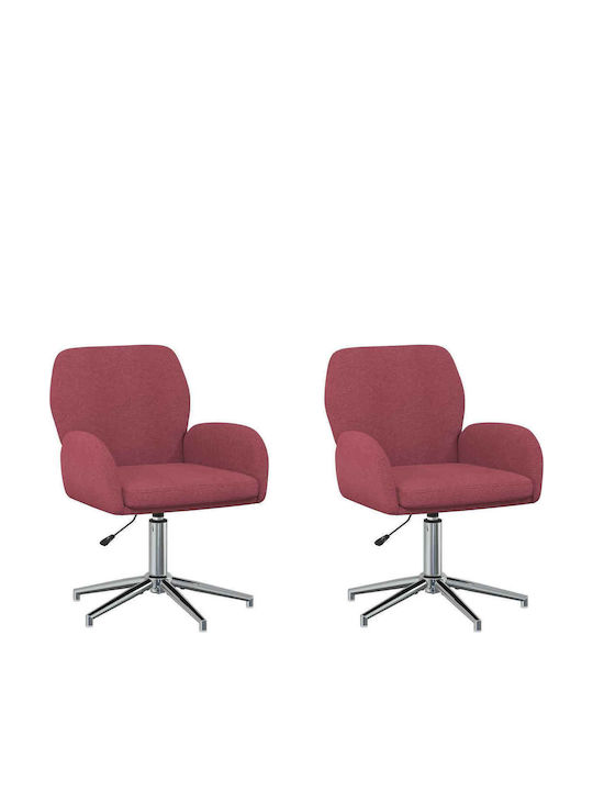 Drehbarer Besucherstuhl mit Armlehnen in Roter Farbe 54x58x90cm 2Stücke