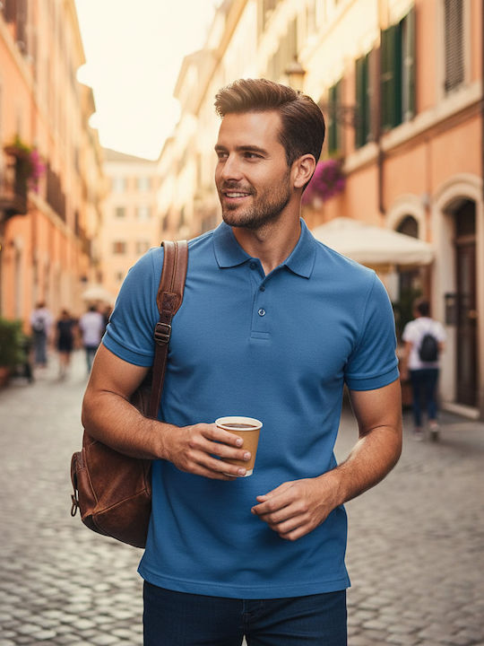 Tee Jays Luxury Stretch Men's Promotional Short Sleeve T-Shirt Ocean Blue