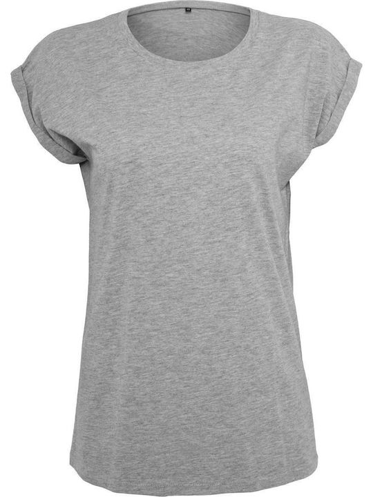 BYB Γυναικείο Διαφημιστικό T-shirt Κοντομάνικο Λευκό Heather Grey
