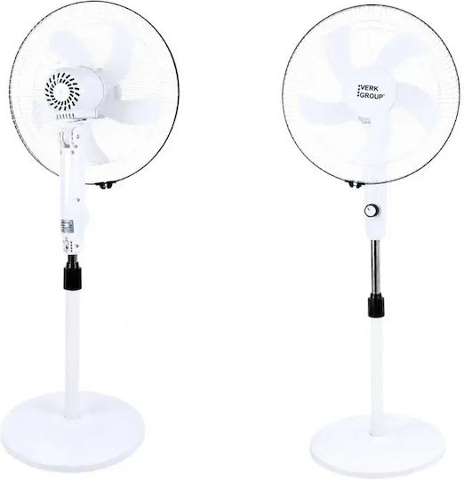 Verk Group Подов вентилатор 40W с диаметър 40cm Бял