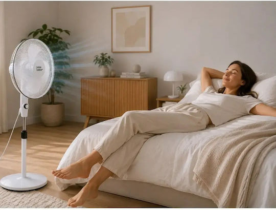 Verk Group Подов вентилатор 40W с диаметър 40cm Бял