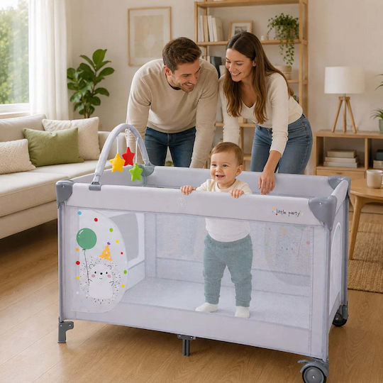 Asalvo Babybett Mit Matratze Grau