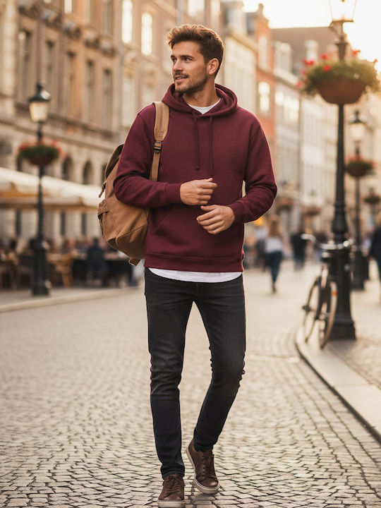 SG Ανδρικό Διαφημιστικό Φούτερ Μακρυμάνικο Burgundy
