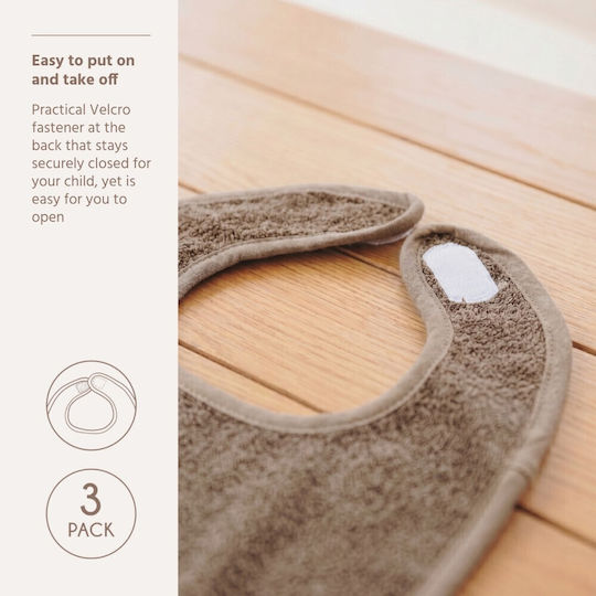 Babici Pentru Bebeluşi Din 100% Bumbac Cu Autocolant Natural/Soft Sand/Taupe 3 Bucăţi