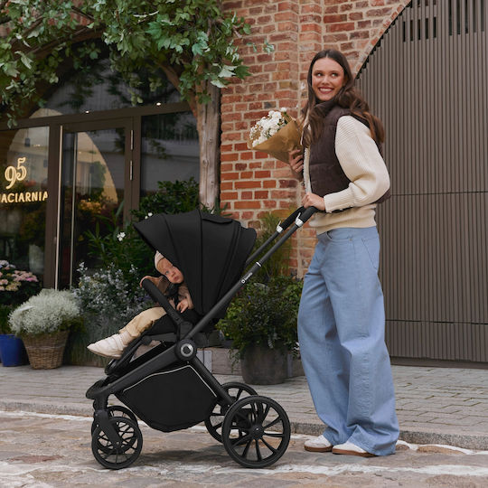 Lionelo Mika Plus Reversible Pushchair Suitable for Newborn Black Onyx 10.9kg