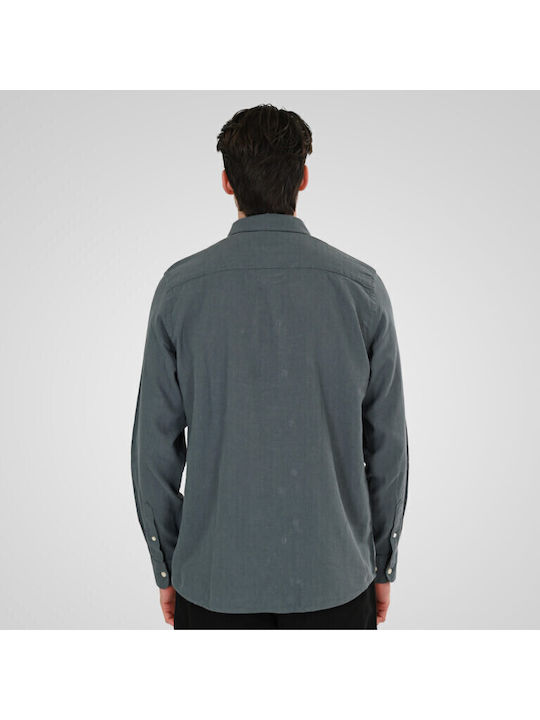 Long Sleeve Linen Shirt Petrol