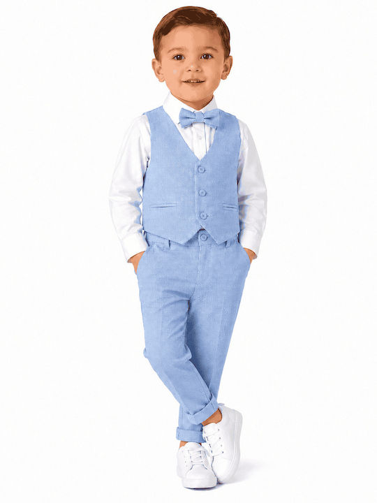 TakTakBaby Baptism Suit for Boy Light Blue 4 Pieces