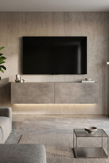 Έπιπλο TV Επιτοίχιο Μπλε 120x32x30εκ.