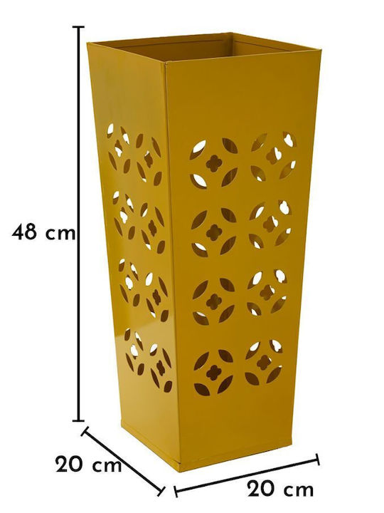 Mauro F Regenschirmständer Metallische Gelbe 20x20x48cm