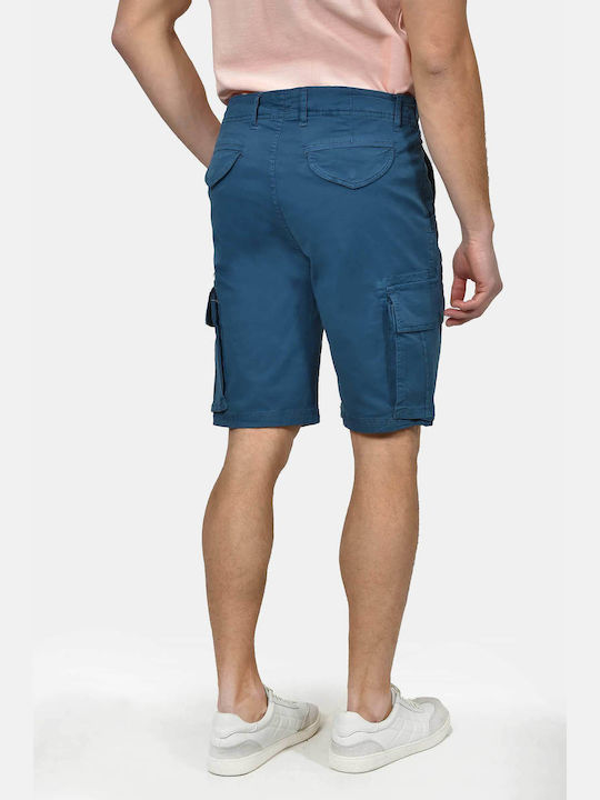 Pantaloni Scurți Bărbați Cargo Albastru Deschis