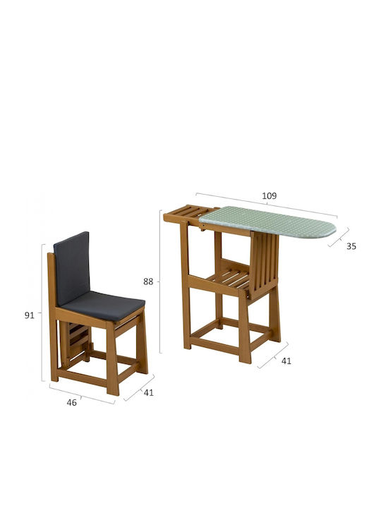 Arredamenti Italia Σιδερώστρα για Σίδερο Ατμού Σπαστή 109x41x88cm