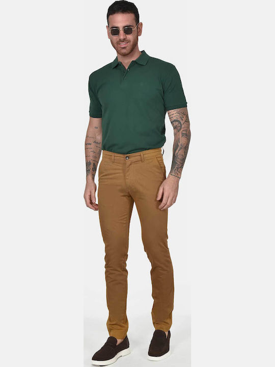 Herrenhosen Chinos Elastisch Schlank Passform Camel
