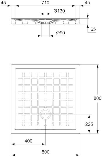 Ideal Standard Πορσελάνινη Ντουζιέρα 80x80cm Λευκή Ideal Standard Πορσελάνινη Ντουζιέρα 80x80cm Λευκή