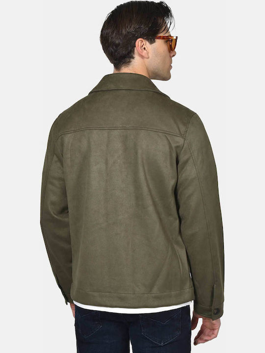 Long Sleeve Overshirt in Regular Fit Khaki