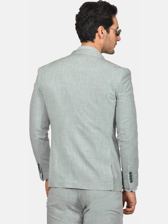Winter Men's Suit with Vest Slim Fit Green
