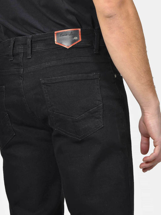 Herren Jeanshosen Elastisches Gekürztes Schwarz