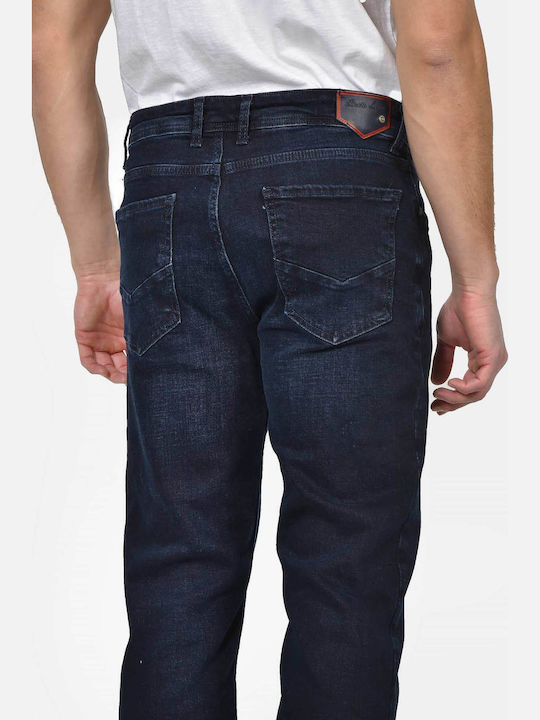 Herren Jeanshose Elastische mit Entspannter Anwendung Blau Schwarz