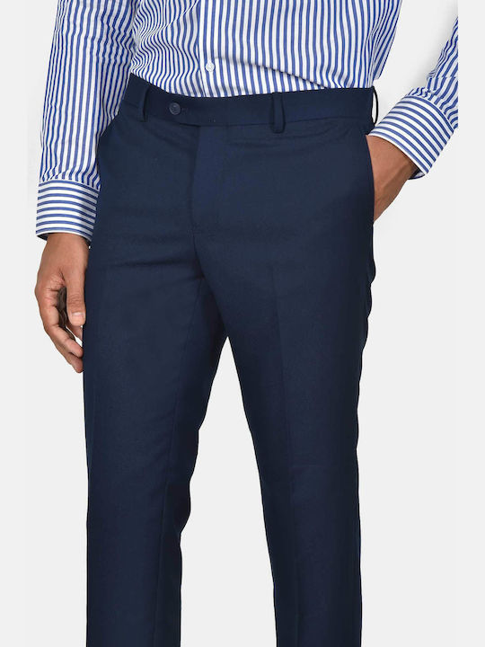 Costum Barbati Cu Vestă Cu Fit Slim Albastru Marin