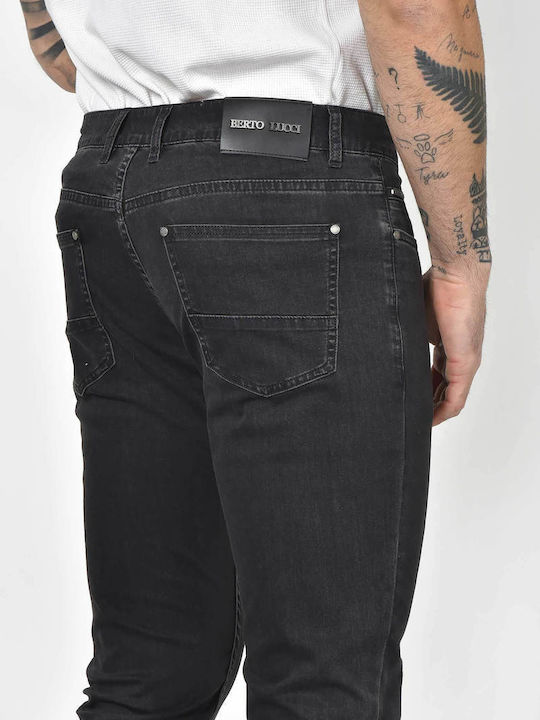Herren Jeanshose Elastisches Slim Anwendung Schwarz