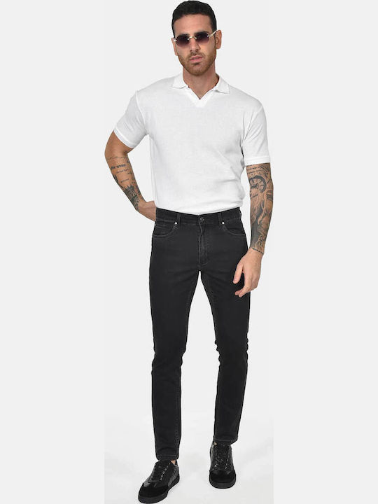 Herren Jeanshose Elastisches Slim Anwendung Schwarz