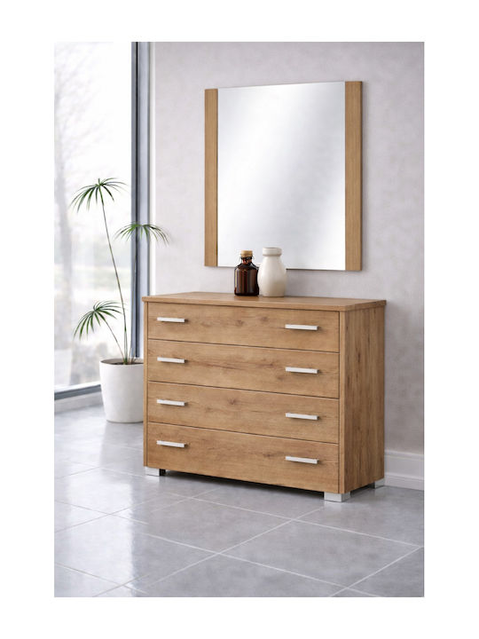 Bedroom Chest of Drawers Wooden Walnut 100x39x71cm