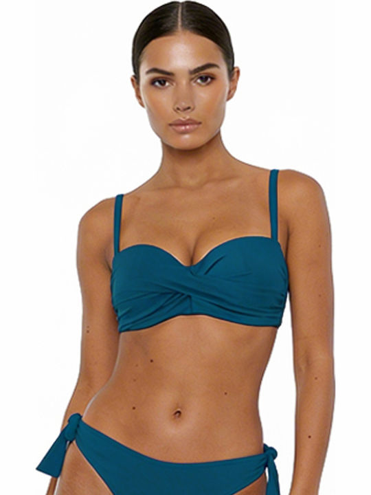 Strapless Bikini Top D Cup Navy Μπλε