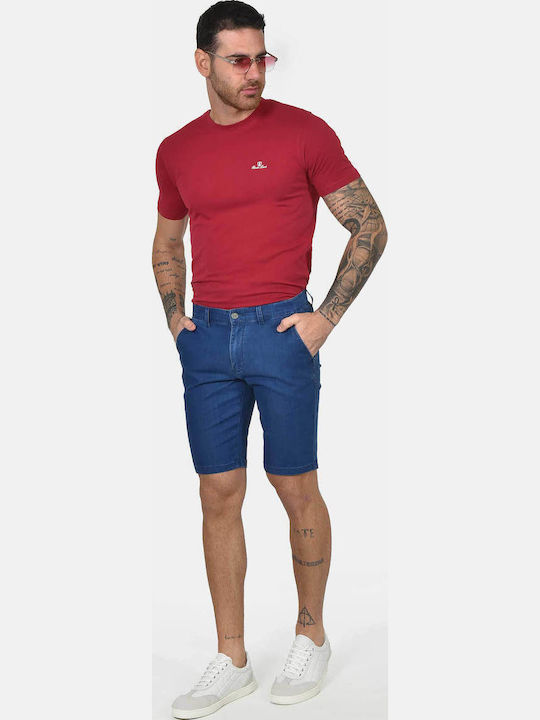 Pantaloni Scurți Bărbați Denim Albastru