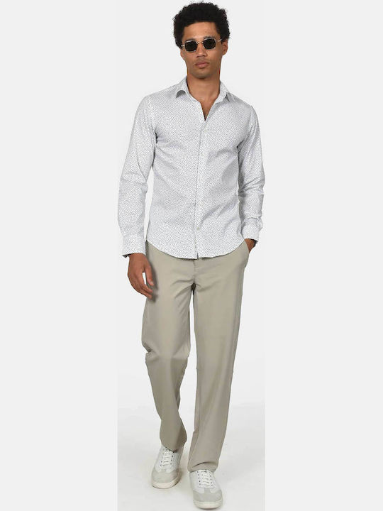 Long Sleeve Shirt in Regular Fit Floral Oil Green