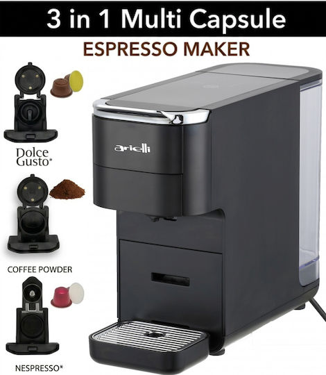 Arielli Automatic Espresso Coffee Machine 1545W 20bar Black ACM-1620MULTI