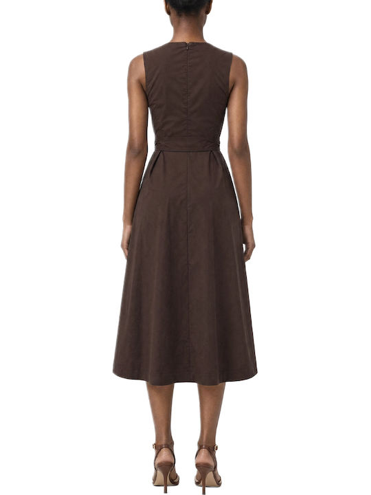 Lazzerini Tiziana Sommer Midi Damenkleid Braun LZZRN-B529-BRAUN Lazzerini Tiziana Sommer Midi Damenkleid Braun LZZRN-B529-BRAUN