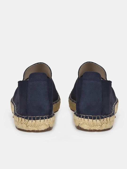 Leather Men's Espadrilles in Blue Color
