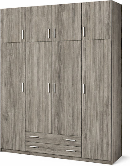 Четири врати Гардероб Пепел 200x60x240cm