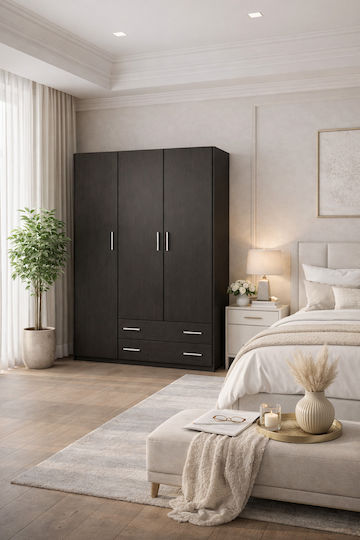 Τρίφυλλη Ντουλάπα Wenge 150x60x180cm