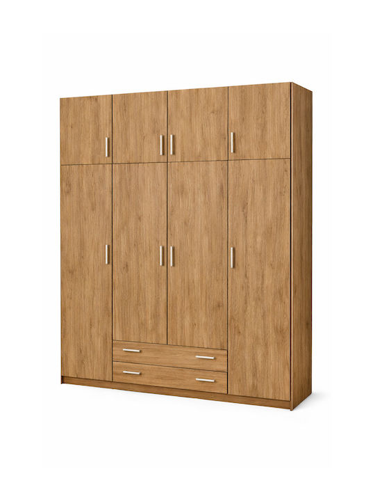 Vier Türen Kleiderschrank Walnuss 200x60x240cm