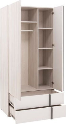 Ferlore 101 Μονόφυλλη Ντουλάπα με Καθρέπτη 90x53x195cm Ανθρακί Ferlore 101 Μονόφυλλη Ντουλάπα με Καθρέπτη 90x53x195cm Ανθρακί