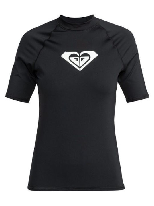 Roxy Whole Hearted UPF 50 Women's Short Sleeve Sun Protection Shirt Black