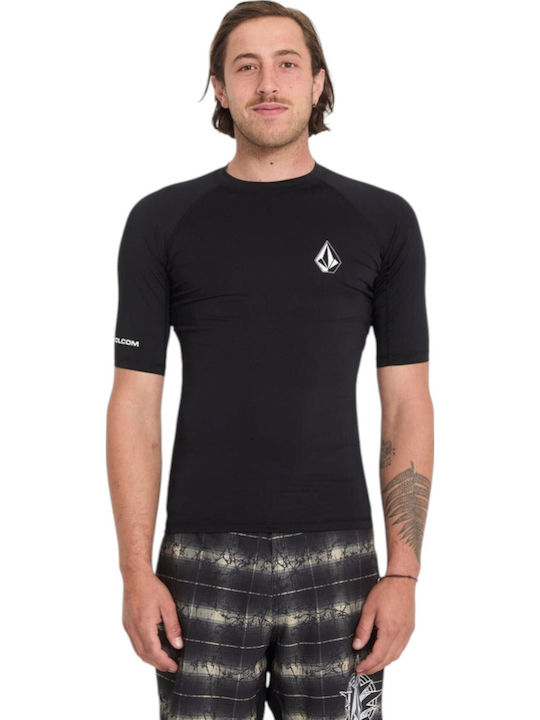Volcom Lido Solid Rashguard UPF 50+ Ανδρική Κοντομάνικη Αντηλιακή Μπλούζα Μαύρη