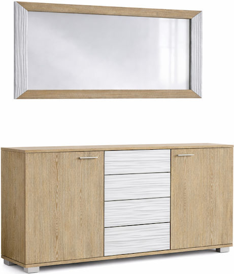 Μπουφές Ξύλινος με Καθρέπτη Δρυς 150x45x88cm
