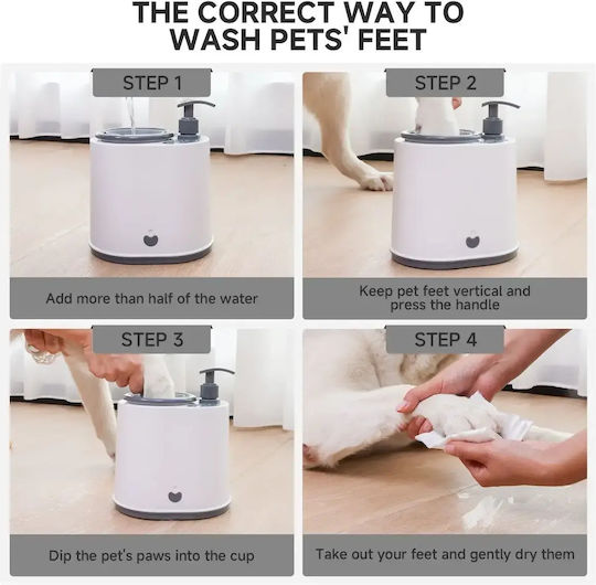 Automatic Paw Cleaning Container for Pets White