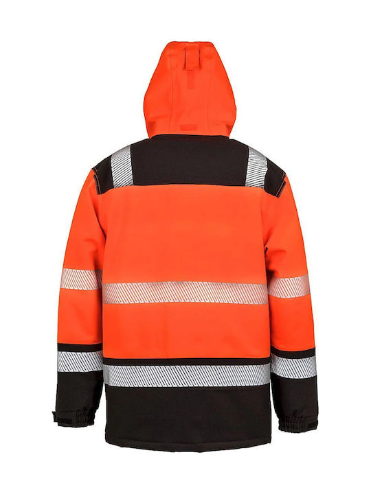 Предпазно Яке Водоустойчиво Softshell Result R475x Флуоресцентен Оранжев Черен