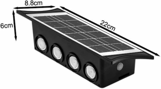 Rixme Lampa Solară Montată Pe Perete Alb Cald 3000K Cu Fotocelul IP65 22x9x6cm